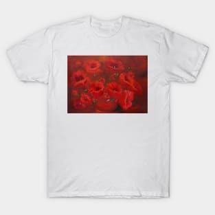 Poppies Bursting with Red T-Shirt